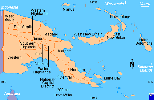politique carte du papouasie nouvelle guinee